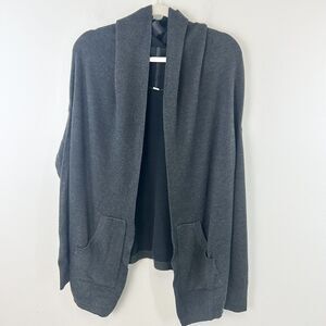 Lululemon Sweater‎ Womens Open Front Cadigan Gray Hooded Pockets Casual